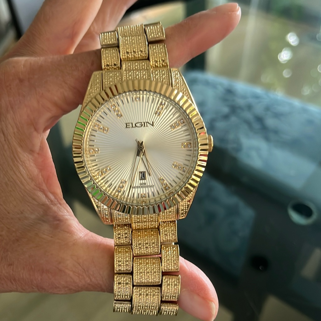 Elgin | Accessories | Elgin Mens Gold Bracelet Watch Illuminating